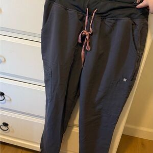 Figs high waisted petite charcoal yola scrub pants